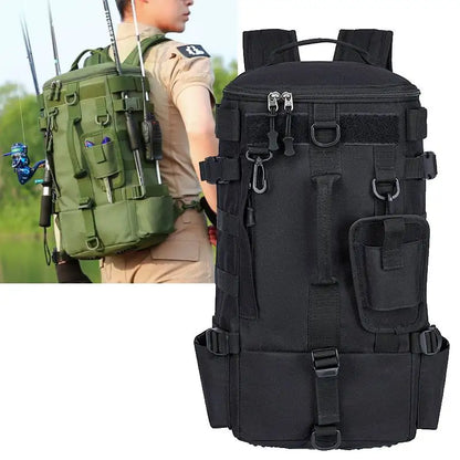 Multifunktionale Angeltasche mit Molle-System & Rutenhalter