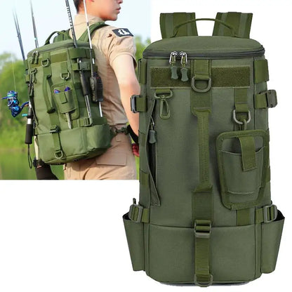 Multifunktionale Angeltasche mit Molle-System & Rutenhalter