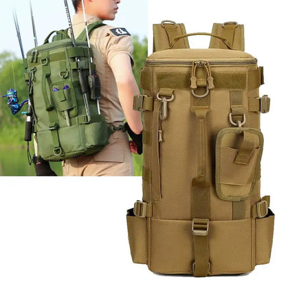 Multifunktionale Angeltasche mit Molle-System & Rutenhalter