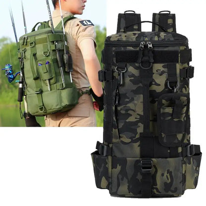 Multifunktionale Angeltasche mit Molle-System & Rutenhalter