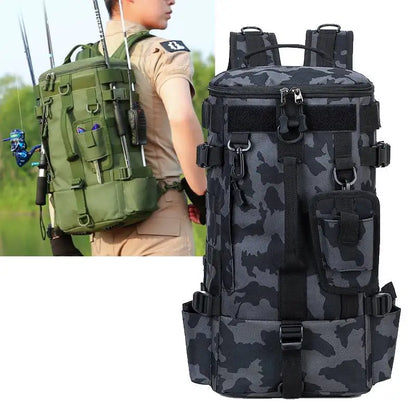 Multifunktionale Angeltasche mit Molle-System & Rutenhalter